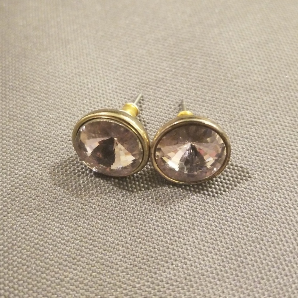 Light Pink Jewel Stud Earrings